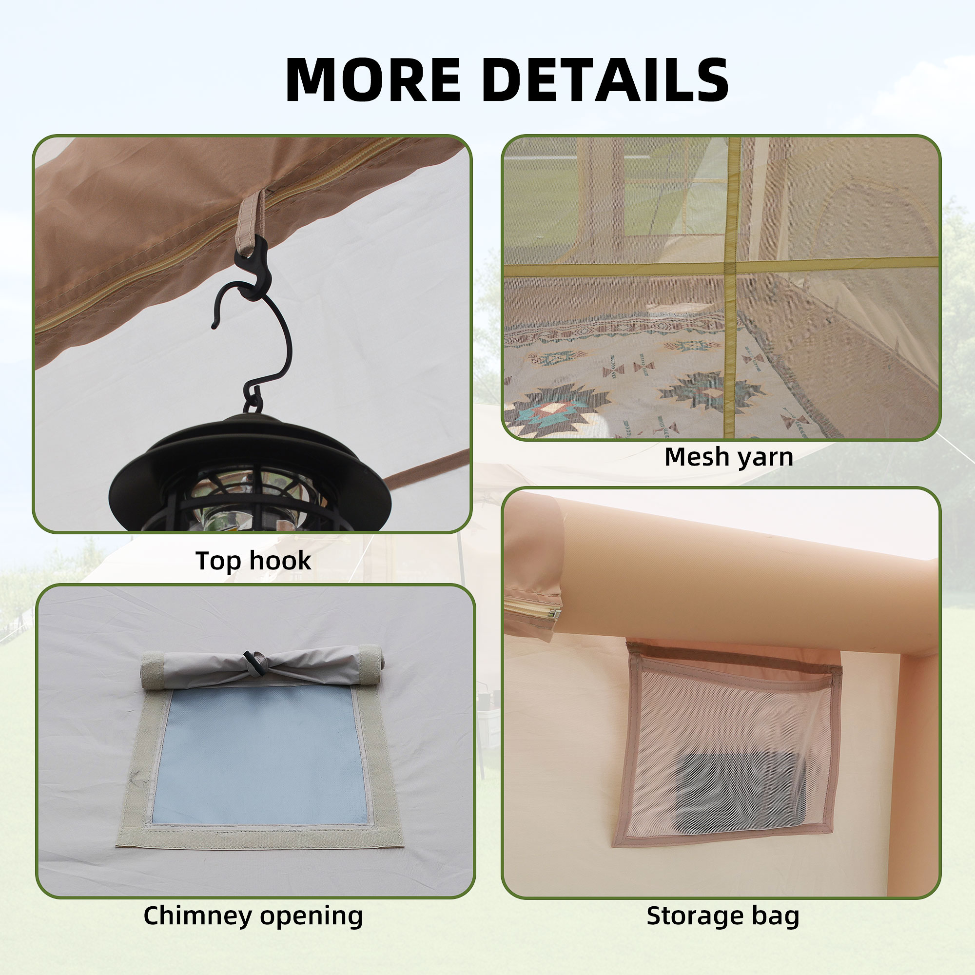 Inflatable Camping Tent With Canopy And Clear Skylight Waterproof_voghion.com